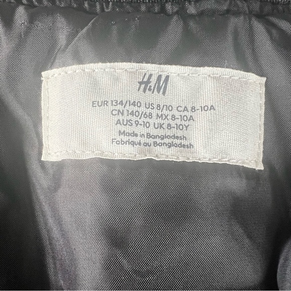 H&M Youth Boys Girls Padded Bomber Jacket Coat Top Size 8-10 Black Brand New NWT - Picture 7 of 8